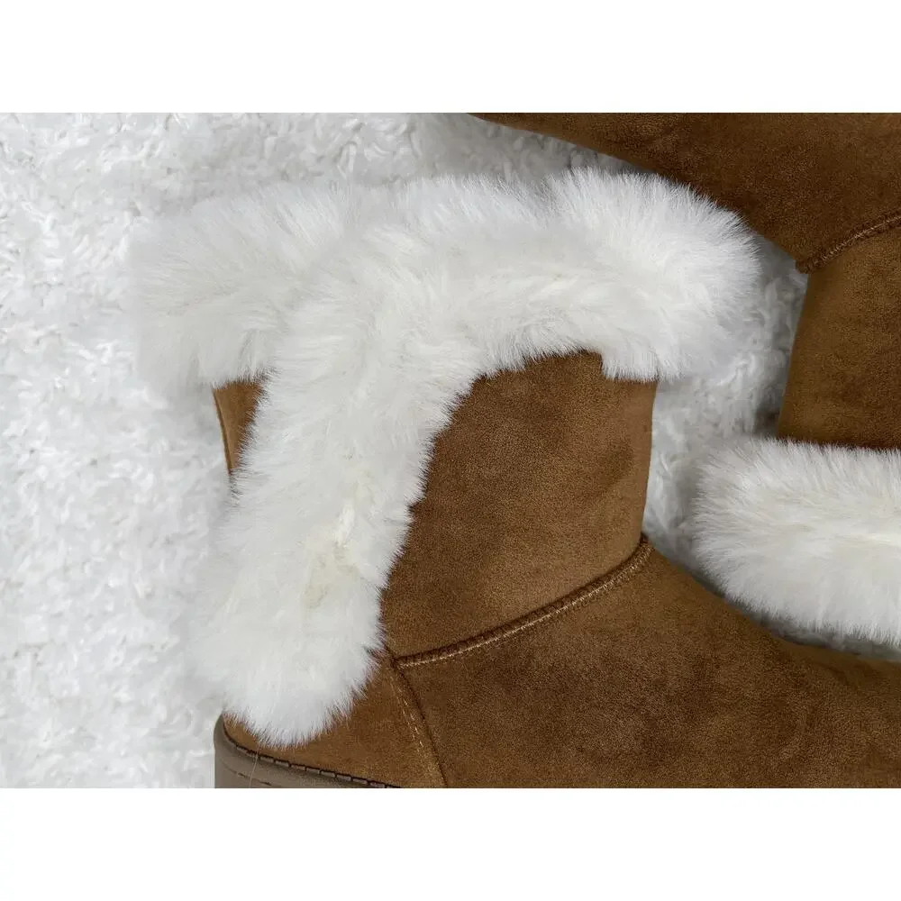 Sonoma Brown Faux Fur Boots Chestnut Alainaa Snow Winter Girls 4 Goods For Life